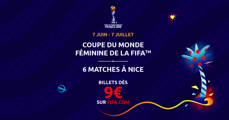 Coupe du monde feminine de la FIFA du 7 juin au 7 juillet - 6 matchs à Nice