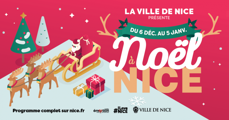 illustration chalets de noël nice