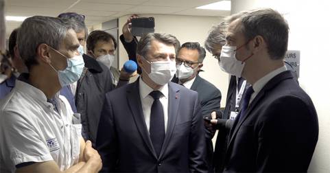 Le ministre de la santé Olivier VERAN en visite à l''hôpital l''Archet