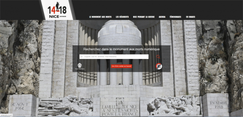 Capture d'écran du site dédié au centenaire