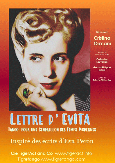 affiche spectacle La lettre d'Evita