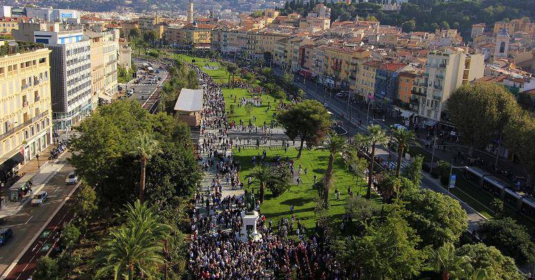 vue aerienne de la promenade du paillon