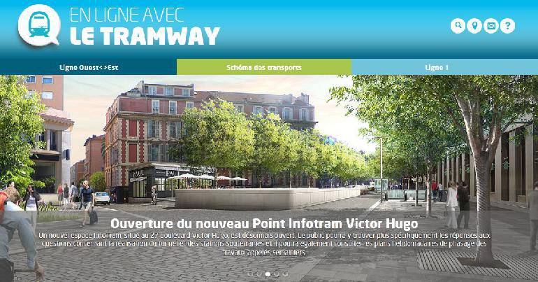 page d'accueil du site tramway.nice.fr