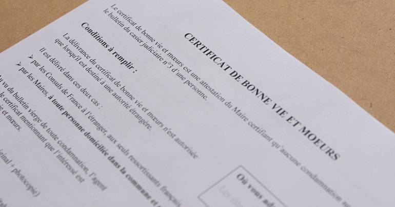 Certificat de bonne vie et mœurs