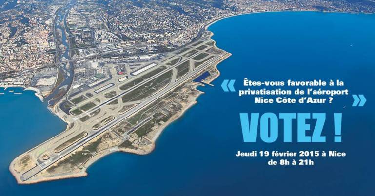 Votez oui ou non à la privatisation de l'Aéroport Nice Côte d'Azur