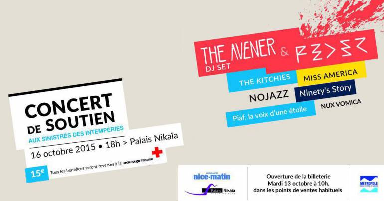 Concert de soutien aux sinistrés des intempéries le 16 octobre à 18h à Nikaïa.