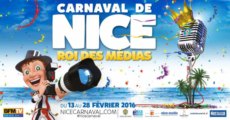 Carnaval Nice roi des médias du 13 au 28 février 2016.