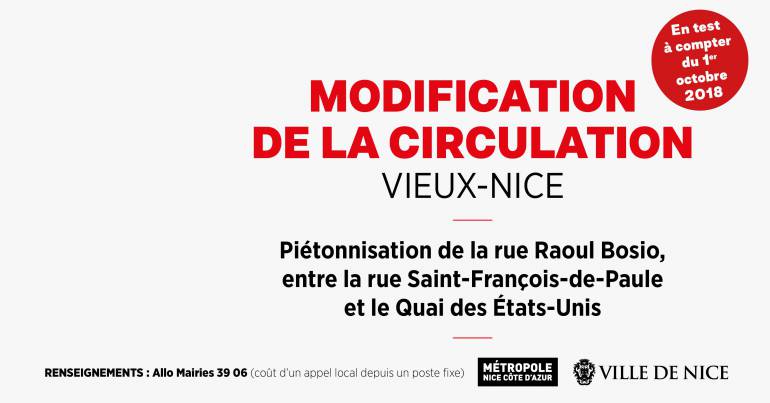 Modification de la circulation vieux nice