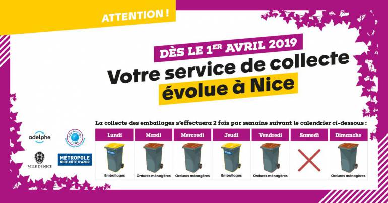 Modification de la collecte des emballages à Nice
