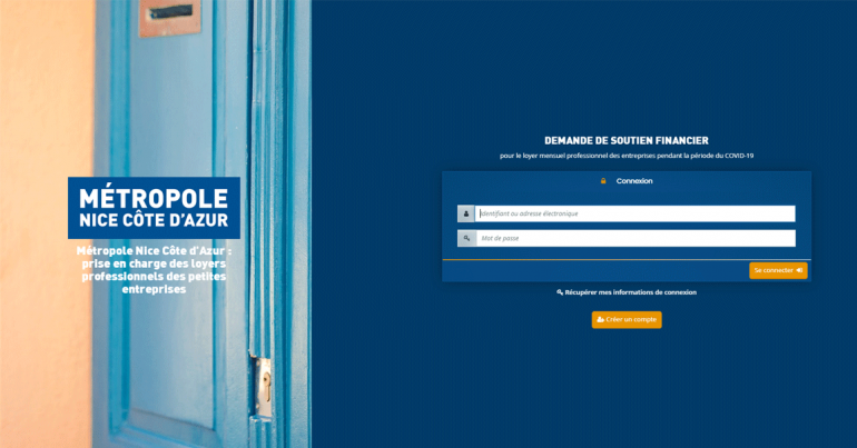 Prise en charge des loyers professionnels \: Plateforme en ligne