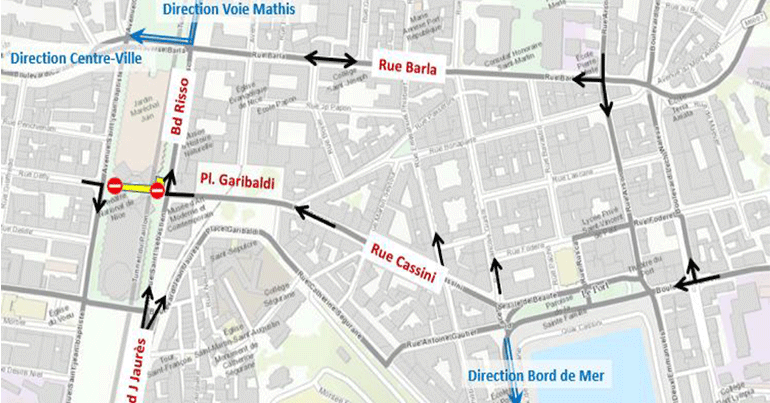 Fermeture à la circulation automobile de la traverse Garibaldi