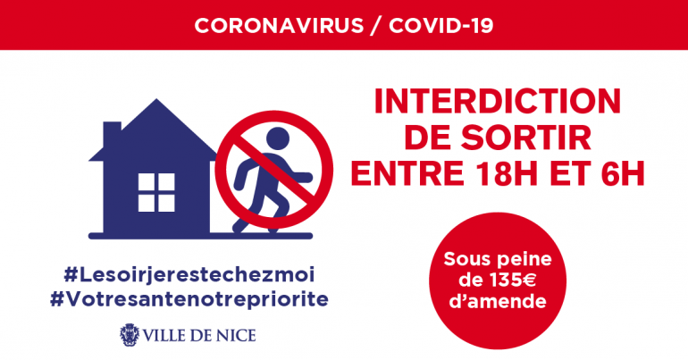 Couvre feu à Nice de 18h à 6h