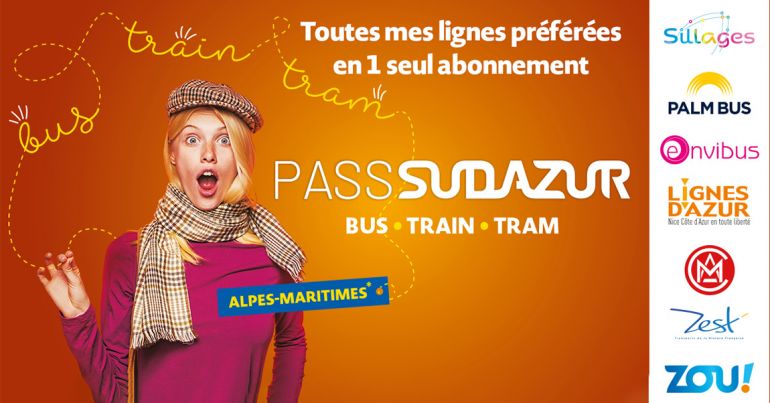 pass sud azur - bus - train - tram