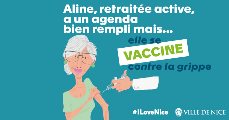 aline, retraitée active se vaccine contre la grippe