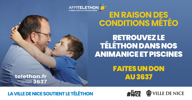 La ville de Nice soutient le Téléthon - Faites un don au 3637