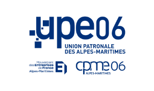 Logo de Union Patronale des Alpes-Maritimes + Mouvement des Entreprises de France Alpes-Maritimes et cpme 06 Alpes-Maritimes