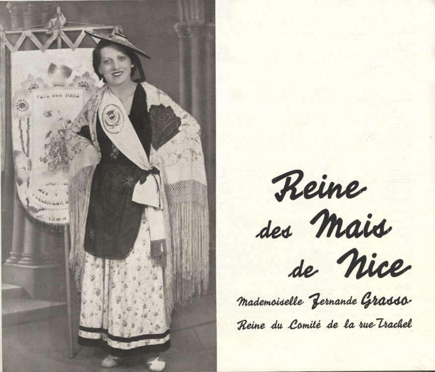 reine des mais de Nice - Mademoiselle Fernande Grasso - Reine du comité de la rue Trachel